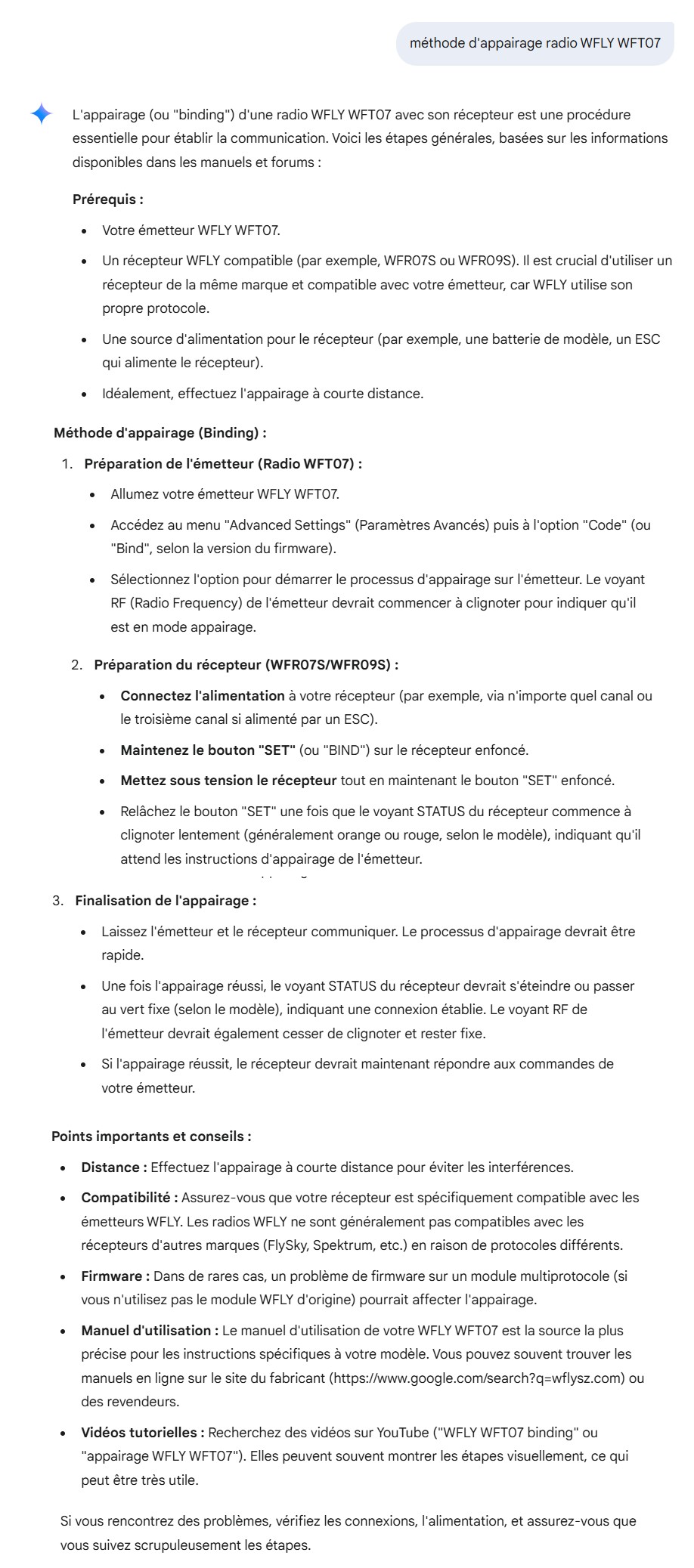 Méthode d'appairage
